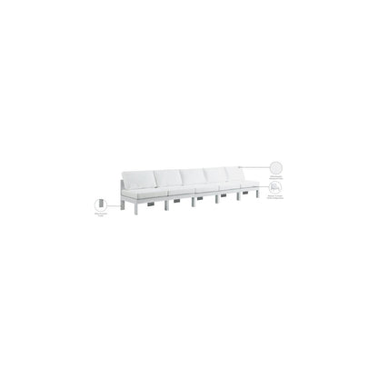 Nizuc White Water Resistant Fabric Outdoor Patio Modular Sofa
