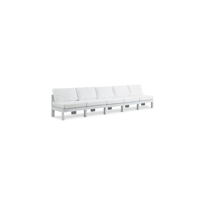 Nizuc White Water Resistant Fabric Outdoor Patio Modular Sofa