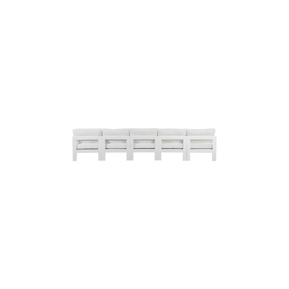 Nizuc White Water Resistant Fabric Outdoor Patio Modular Sofa