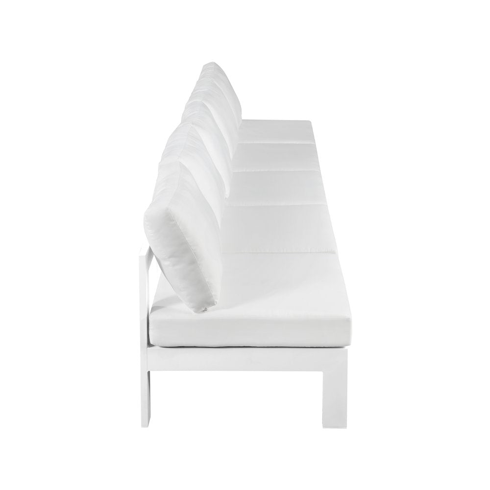 Nizuc White Water Resistant Fabric Outdoor Patio Modular Sofa