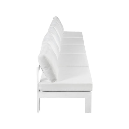 Nizuc White Water Resistant Fabric Outdoor Patio Modular Sofa