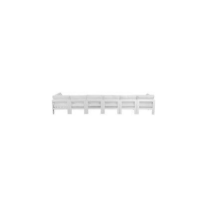 Nizuc White Water Resistant Fabric Outdoor Patio Modular Sofa