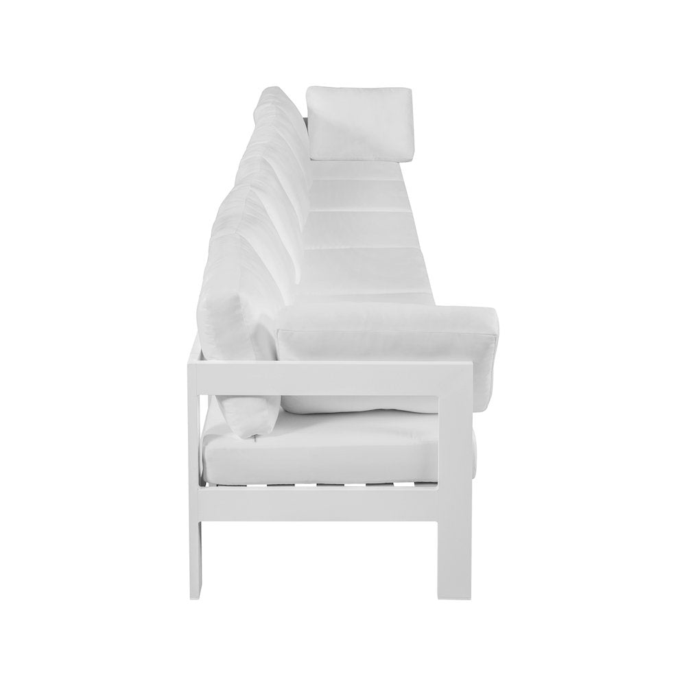 Nizuc White Water Resistant Fabric Outdoor Patio Modular Sofa