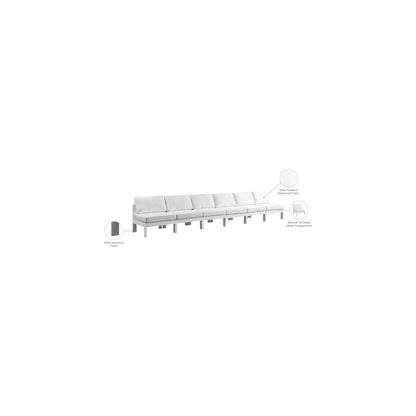 Nizuc White Water Resistant Fabric Outdoor Patio Modular Sofa