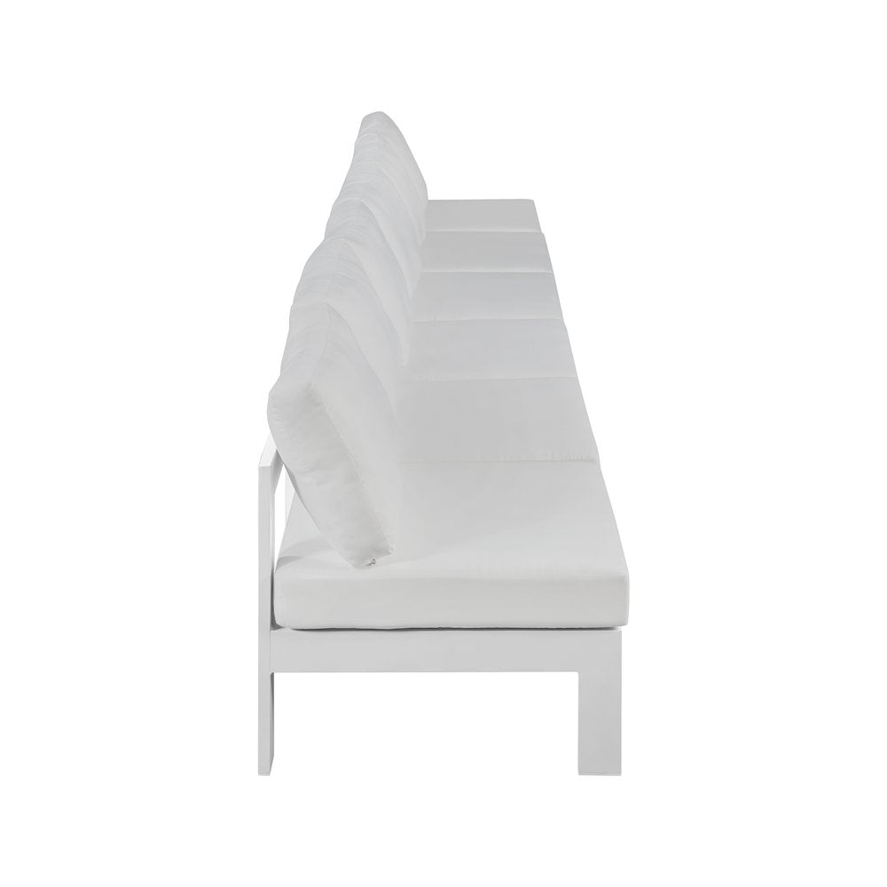 Nizuc White Water Resistant Fabric Outdoor Patio Modular Sofa