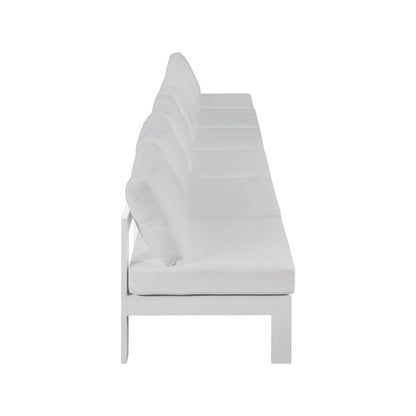 Nizuc White Water Resistant Fabric Outdoor Patio Modular Sofa
