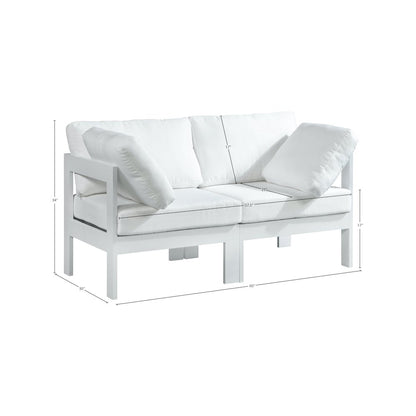 Nizuc White Water Resistant Fabric Outdoor Patio Modular Sofa