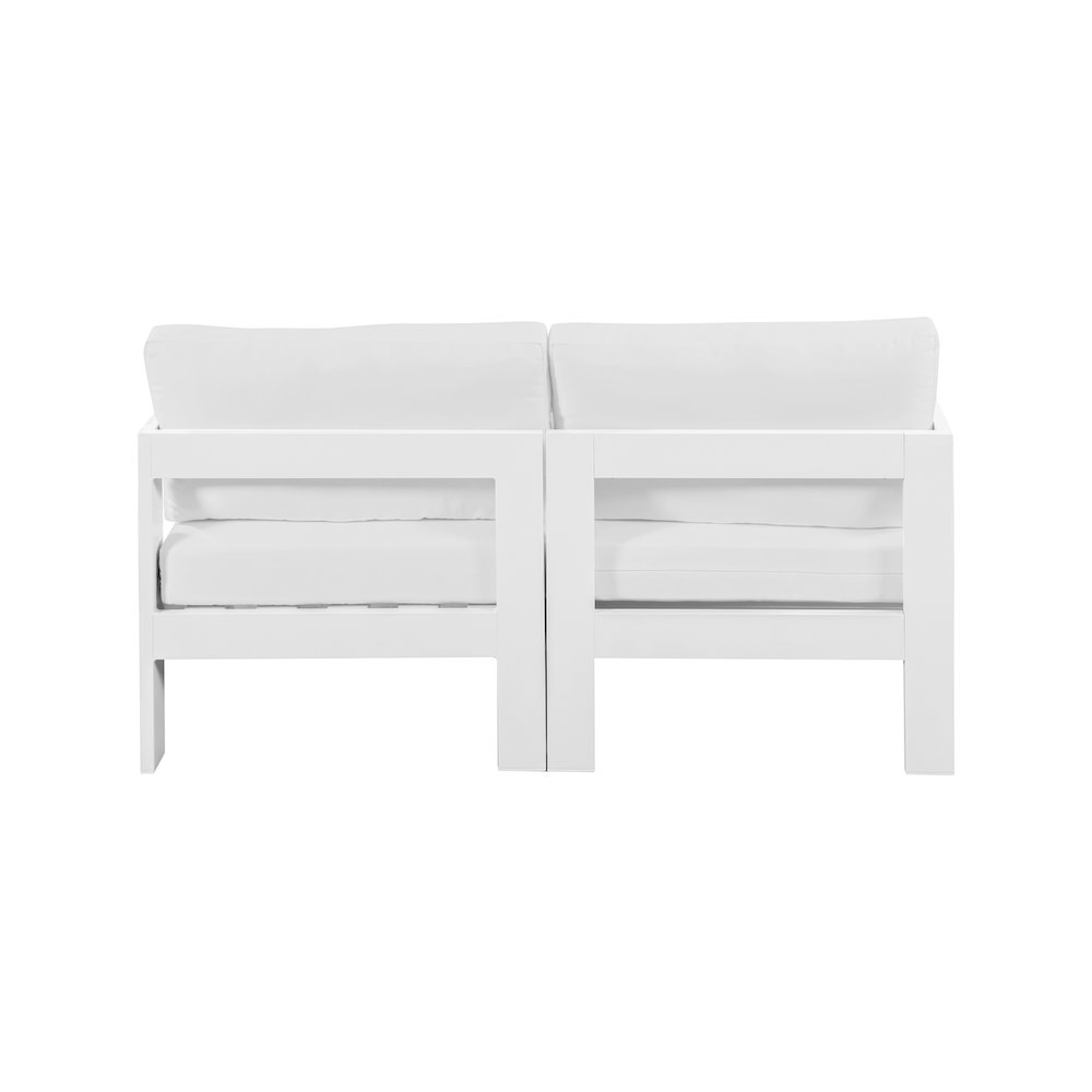 Nizuc White Water Resistant Fabric Outdoor Patio Modular Sofa