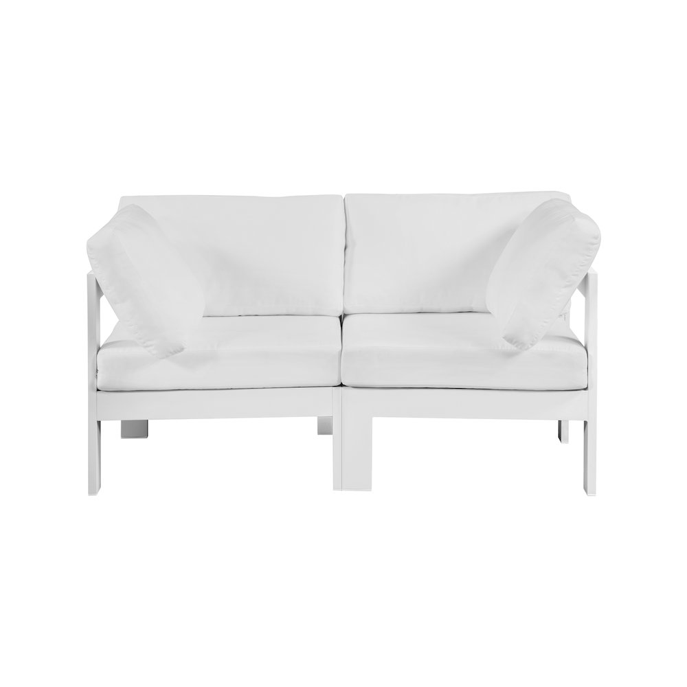 Nizuc White Water Resistant Fabric Outdoor Patio Modular Sofa