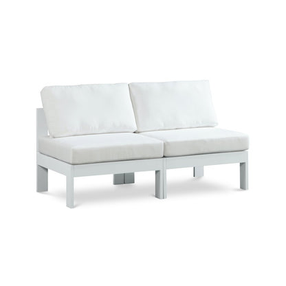 Nizuc White Water Resistant Fabric Outdoor Patio Modular Sofa