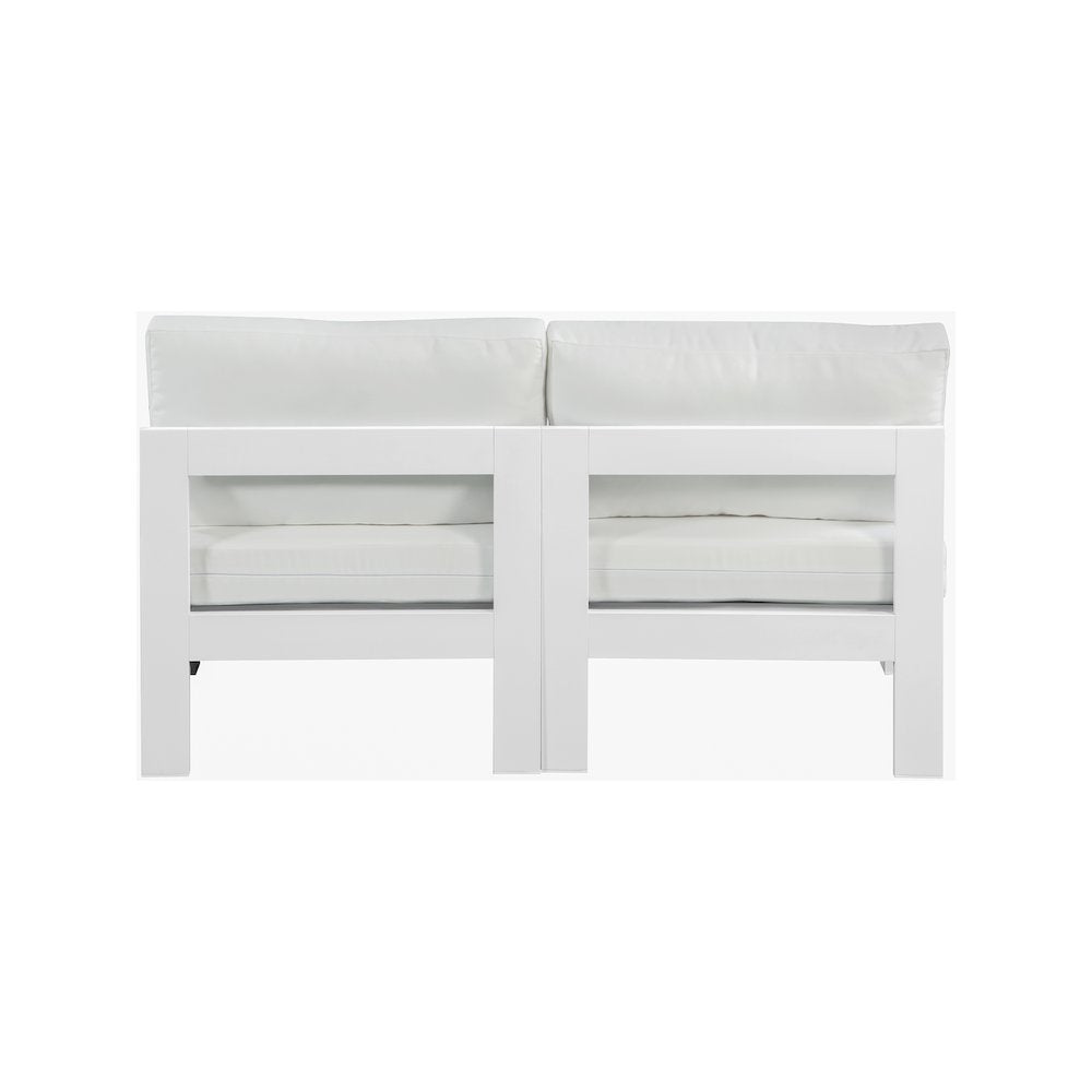 Nizuc White Water Resistant Fabric Outdoor Patio Modular Sofa