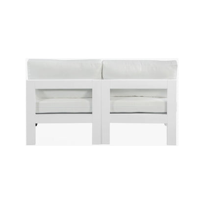 Nizuc White Water Resistant Fabric Outdoor Patio Modular Sofa
