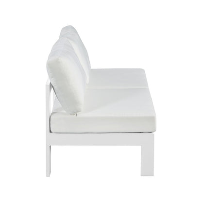 Nizuc White Water Resistant Fabric Outdoor Patio Modular Sofa