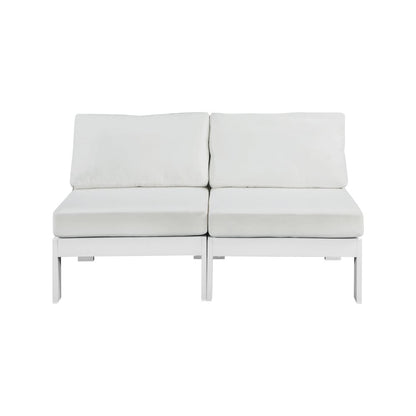 Nizuc White Water Resistant Fabric Outdoor Patio Modular Sofa