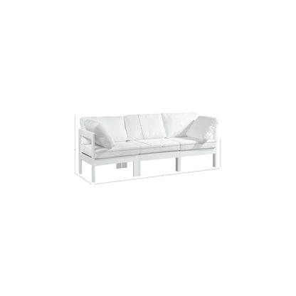 Nizuc White Water Resistant Fabric Outdoor Patio Modular Sofa