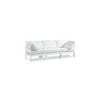 Nizuc White Water Resistant Fabric Outdoor Patio Modular Sofa