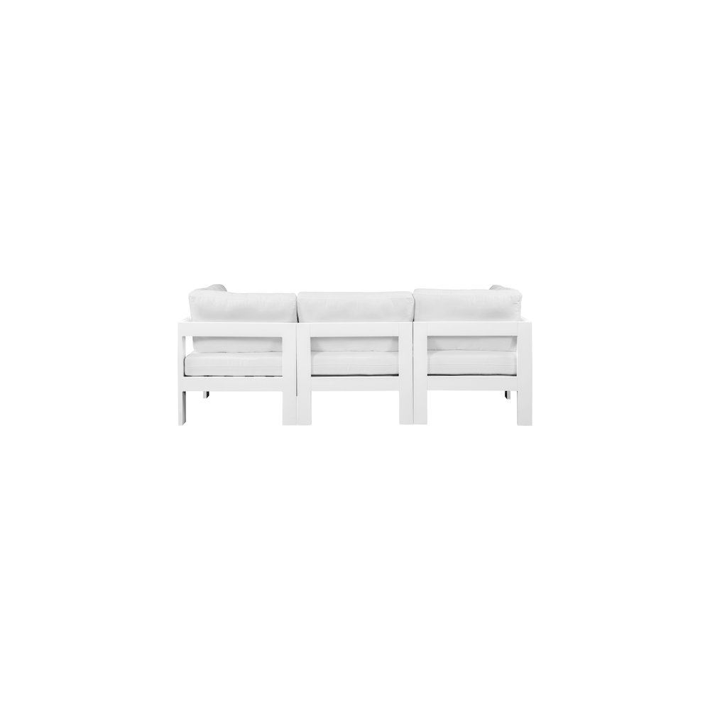 Nizuc White Water Resistant Fabric Outdoor Patio Modular Sofa
