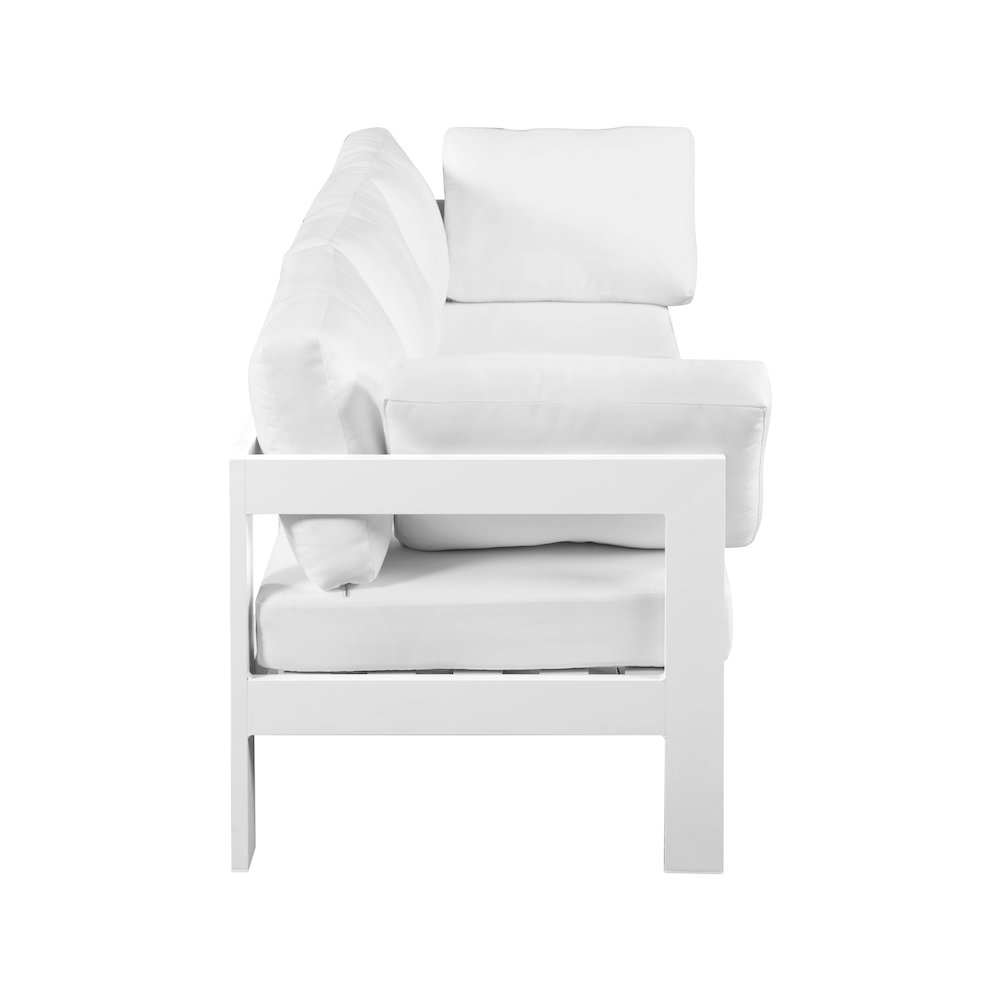 Nizuc White Water Resistant Fabric Outdoor Patio Modular Sofa