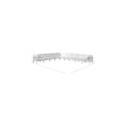 Nizuc White Water Resistant Fabric Outdoor Patio Modular Sectional