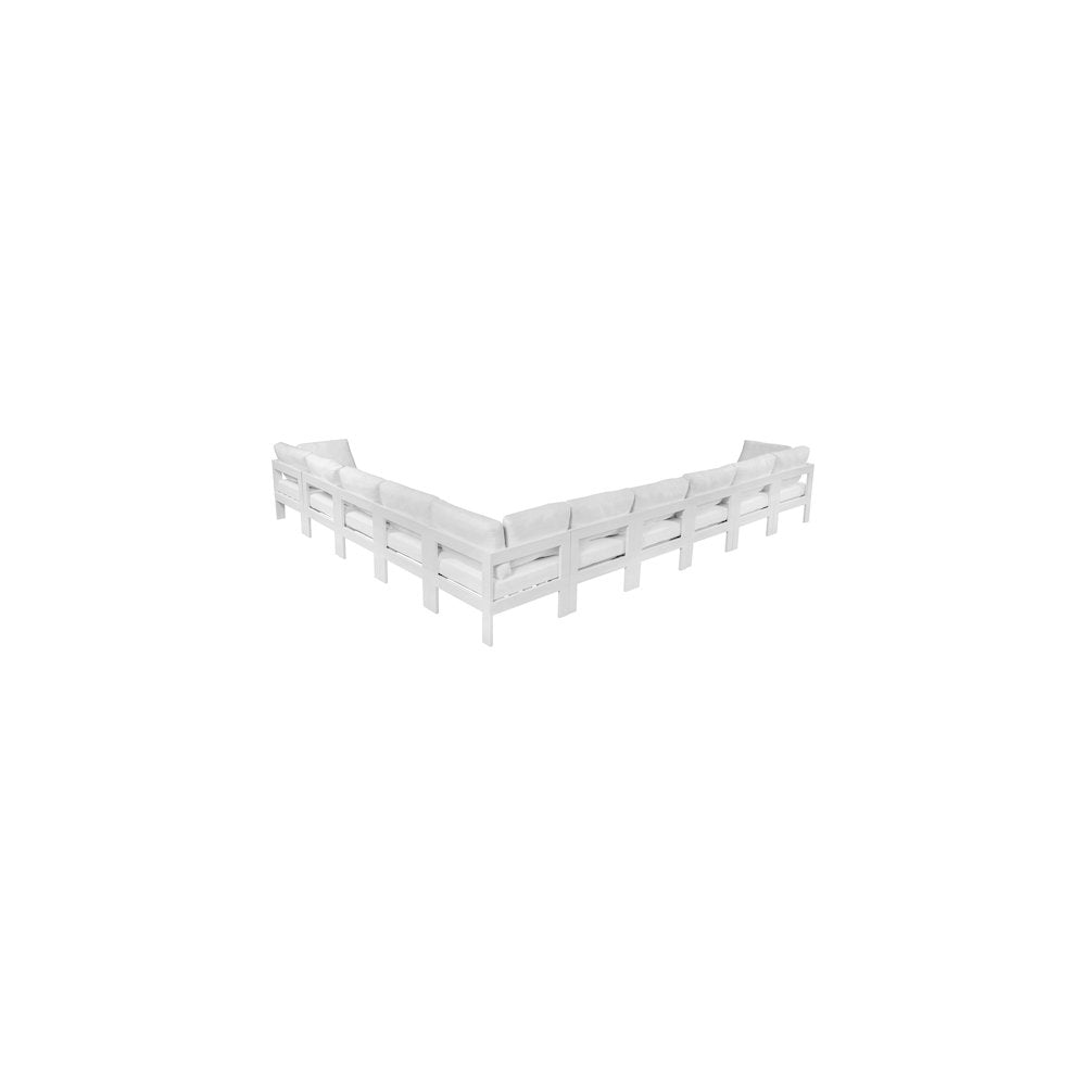Nizuc White Water Resistant Fabric Outdoor Patio Modular Sectional