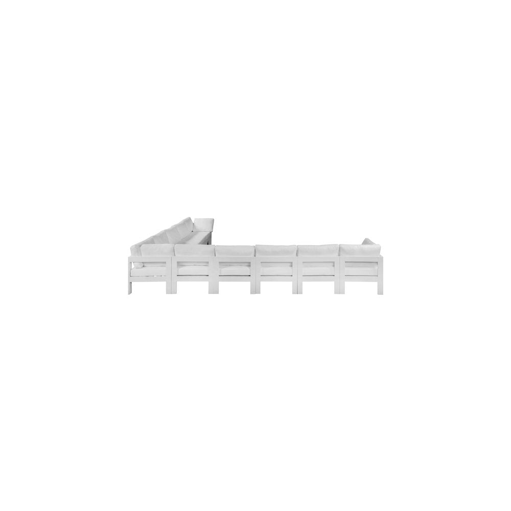 Nizuc White Water Resistant Fabric Outdoor Patio Modular Sectional