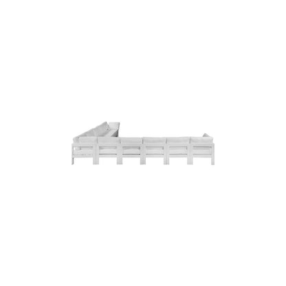 Nizuc White Water Resistant Fabric Outdoor Patio Modular Sectional