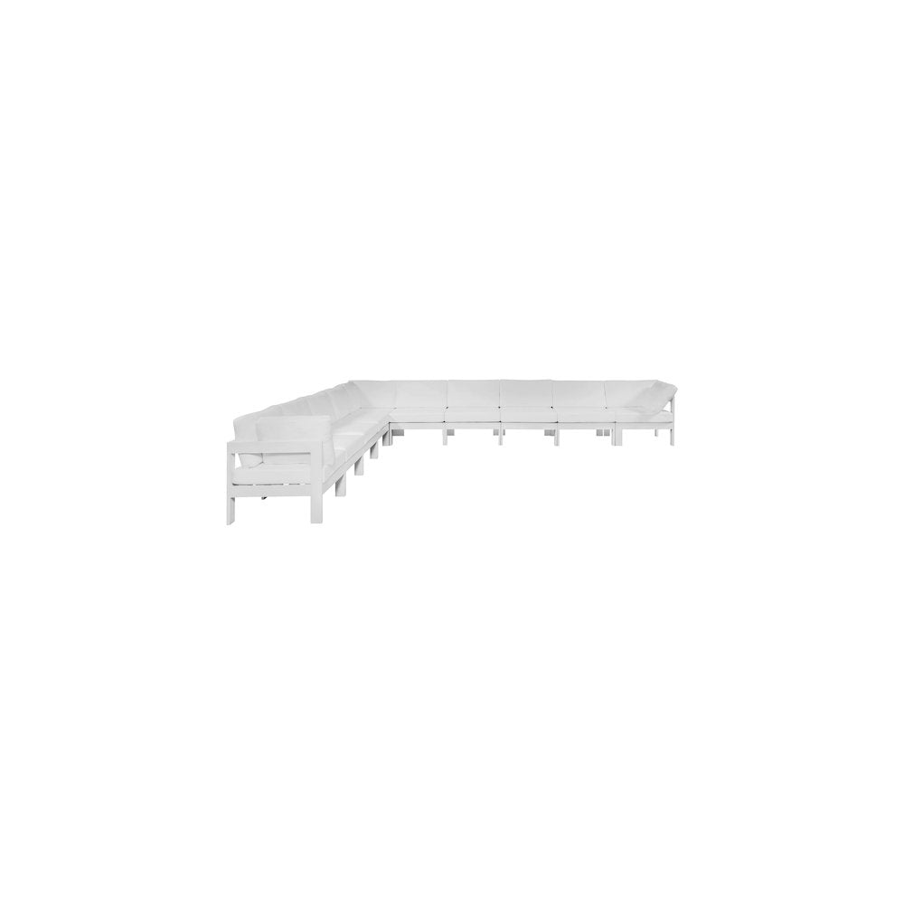 Nizuc White Water Resistant Fabric Outdoor Patio Modular Sectional