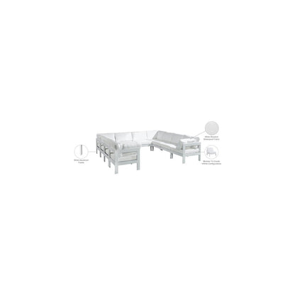 Nizuc White Water Resistant Fabric Outdoor Patio Modular Sectional