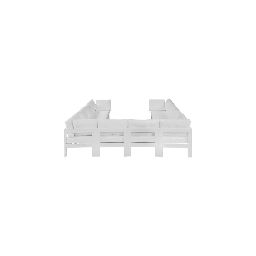 Nizuc White Water Resistant Fabric Outdoor Patio Modular Sectional