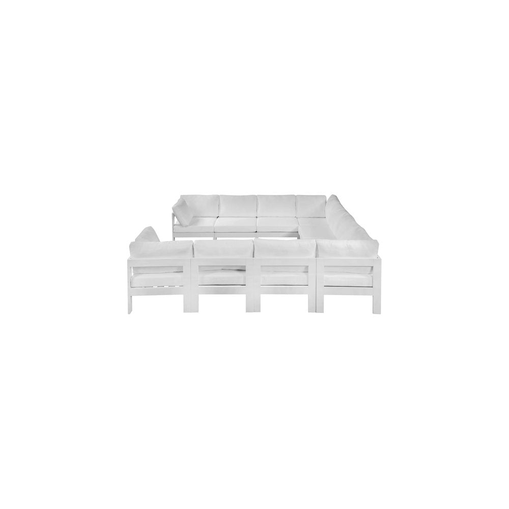 Nizuc White Water Resistant Fabric Outdoor Patio Modular Sectional