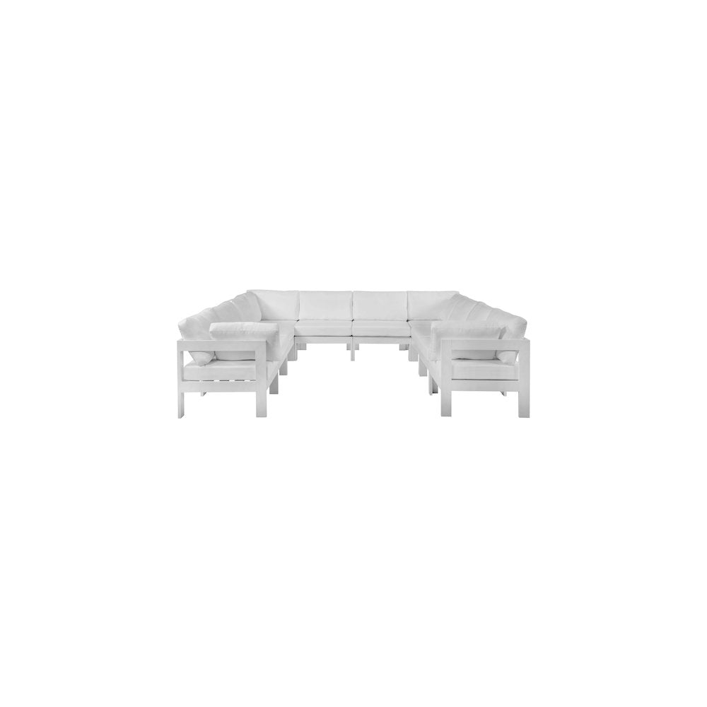 Nizuc White Water Resistant Fabric Outdoor Patio Modular Sectional