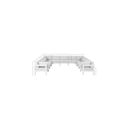 Nizuc White Water Resistant Fabric Outdoor Patio Modular Sectional