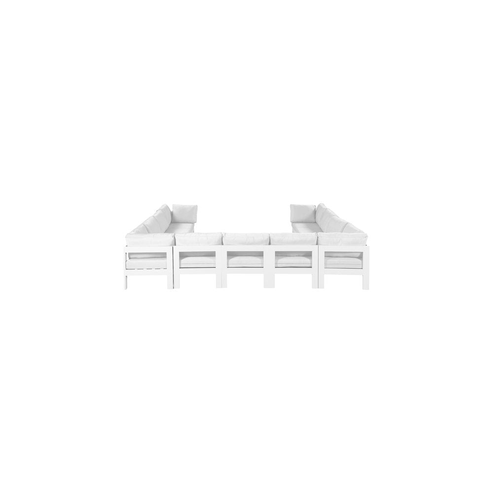 Nizuc White Water Resistant Fabric Outdoor Patio Modular Sectional