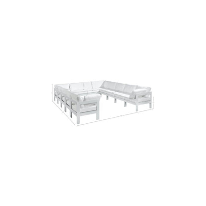 Nizuc White Water Resistant Fabric Outdoor Patio Modular Sectional