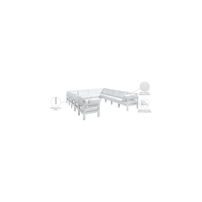 Nizuc White Water Resistant Fabric Outdoor Patio Modular Sectional
