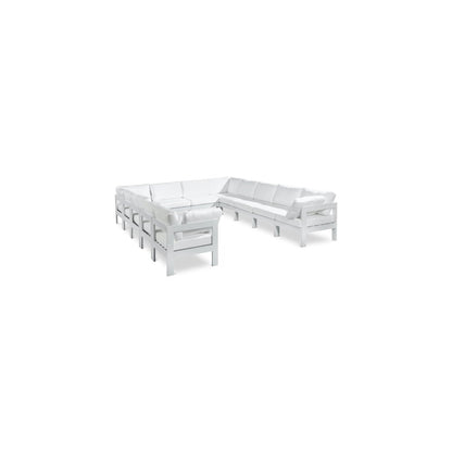 Nizuc White Water Resistant Fabric Outdoor Patio Modular Sectional