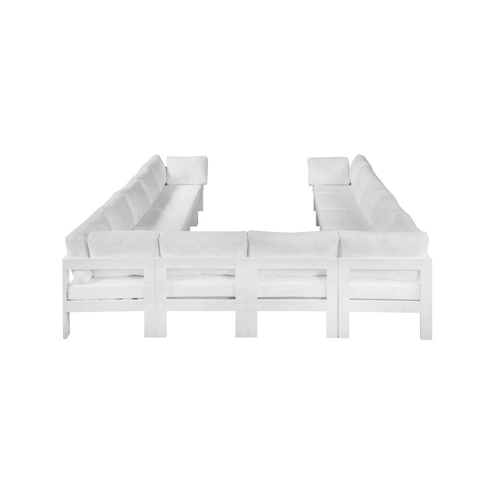 Nizuc White Water Resistant Fabric Outdoor Patio Modular Sectional