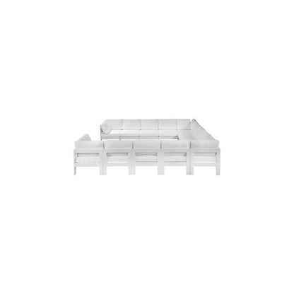Nizuc White Water Resistant Fabric Outdoor Patio Modular Sectional