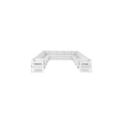 Nizuc White Water Resistant Fabric Outdoor Patio Modular Sectional