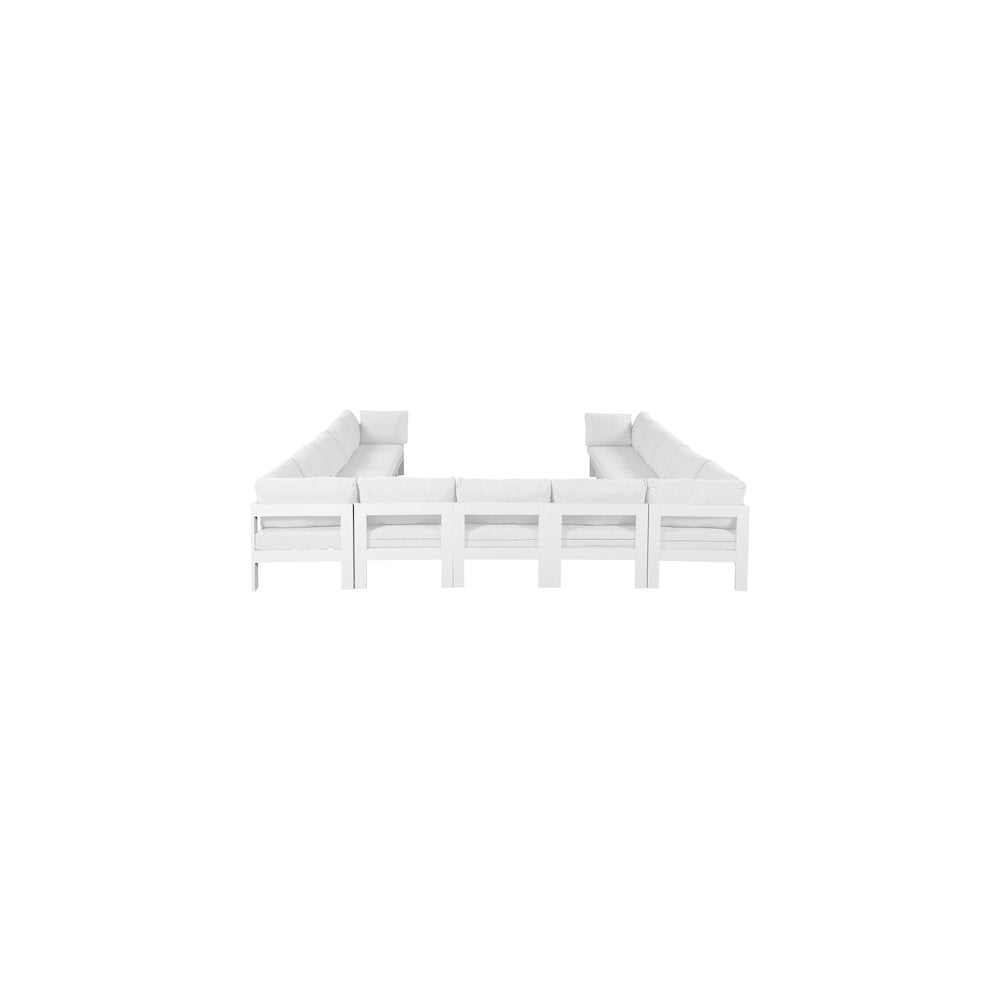 Nizuc White Water Resistant Fabric Outdoor Patio Modular Sectional