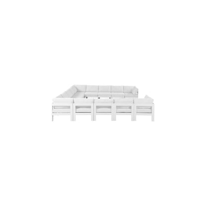 Nizuc White Water Resistant Fabric Outdoor Patio Modular Sectional