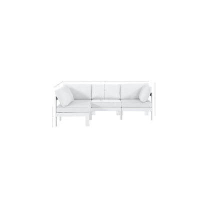 Nizuc White Water Resistant Fabric Outdoor Patio Modular Sectional