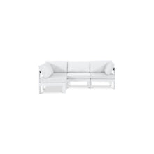 Nizuc White Water Resistant Fabric Outdoor Patio Modular Sectional