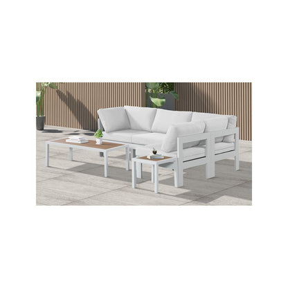 Nizuc White Water Resistant Fabric Outdoor Patio Modular Sectional