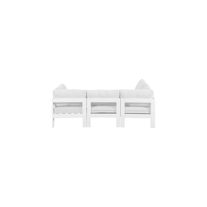 Nizuc White Water Resistant Fabric Outdoor Patio Modular Sectional