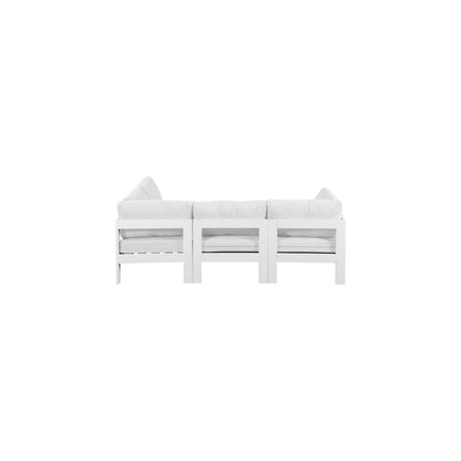 Nizuc White Water Resistant Fabric Outdoor Patio Modular Sectional