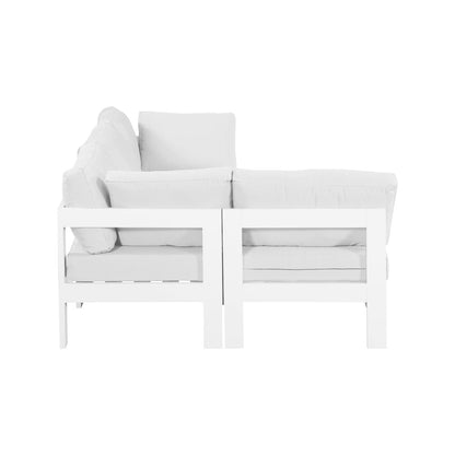 Nizuc White Water Resistant Fabric Outdoor Patio Modular Sectional