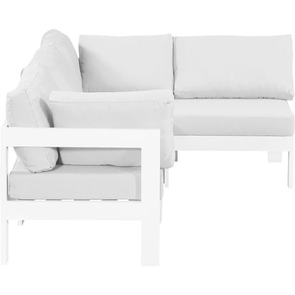 Nizuc White Water Resistant Fabric Outdoor Patio Modular Sectional