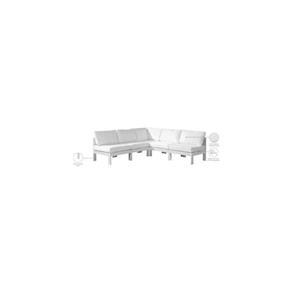 Nizuc White Water Resistant Fabric Outdoor Patio Modular Sectional