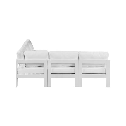 Nizuc White Water Resistant Fabric Outdoor Patio Modular Sectional